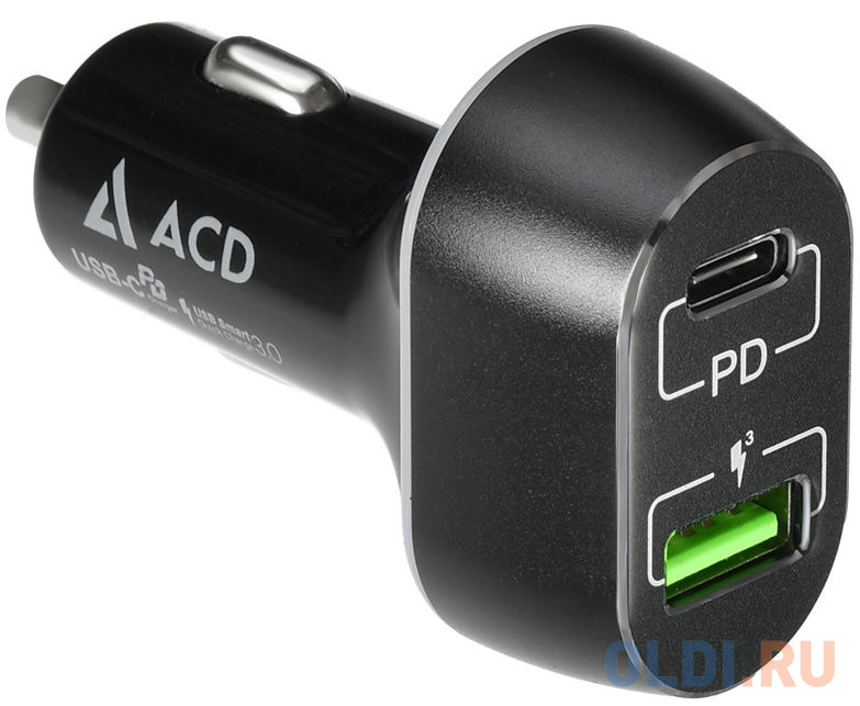 Автомобильное зарядное устройство ACD ACD-С632P-V1B 3/2/1.5 А USB-C черный фото