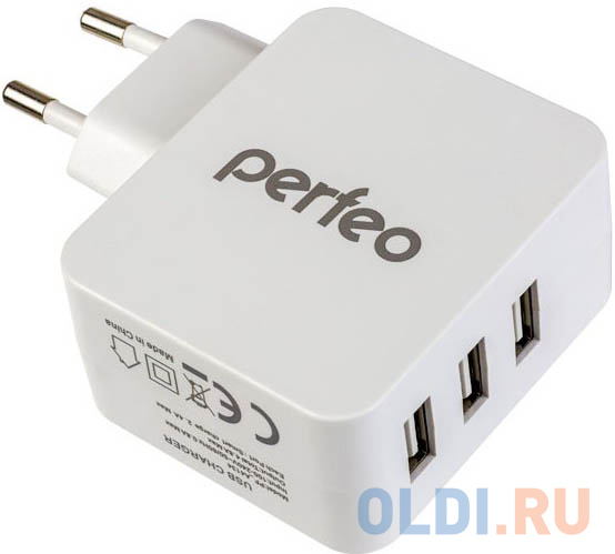 

Сетевое зарядное устройство Perfeo PF_A4134 4.8 А белый