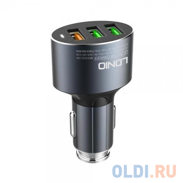 

Автомобильное зарядное устройство LDNIO C703Q 3.6 А microUSB серый LD_B4412