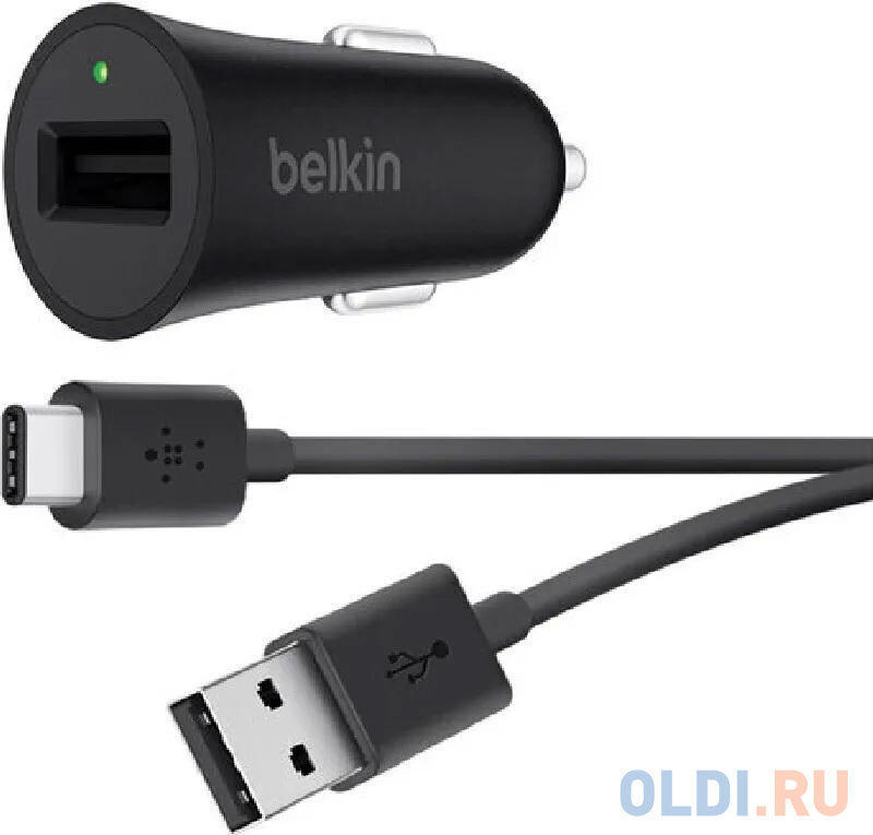 Автомобильное зарядное устройство Belkin F7U032bt04-BLK 2.4А USB черный - фото 1