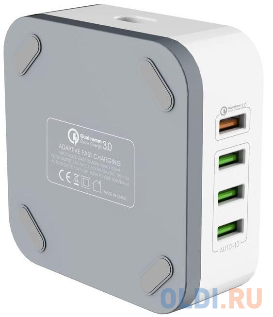 LDNIO LD_B4324 A8101/ Зарядная станция на 8 USB портов/ QC 3.0/ Выход: 5V_9V_12V, 50W/ White&Gray, цвет белый - фото 2
