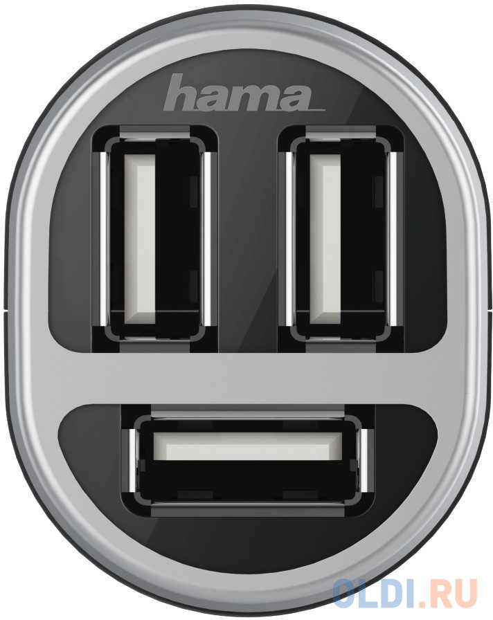 Автомобильное зар./устр. Hama H-173603 2.1A+2.1A+1A универсальное черный (00173603) - фото 2