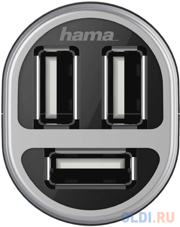 Автомобильное зар./устр. Hama H-173603 2.1A+2.1A+1A универсальное черный (00173603) фото