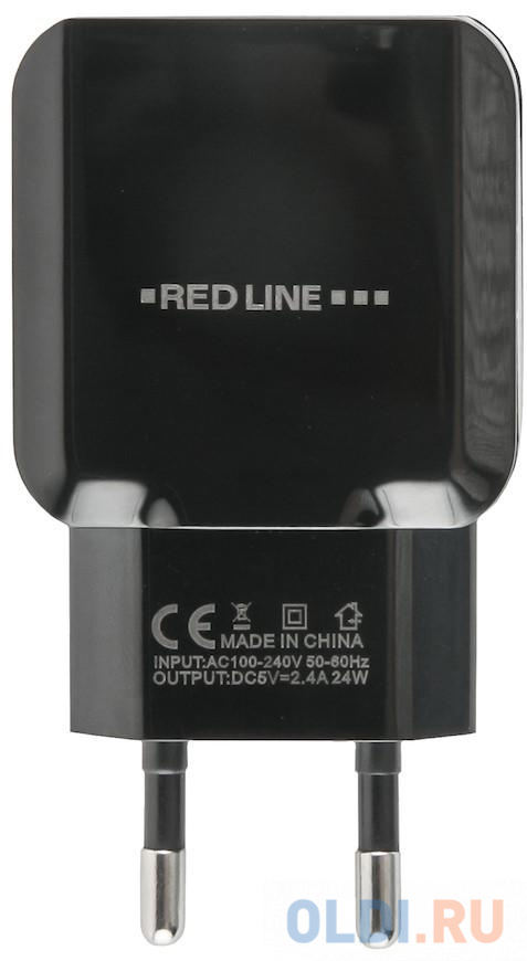 Сетевое зарядное устройство Red Line NC-2.4A 2.4А microUSB черный УТ000013634 - фото 2