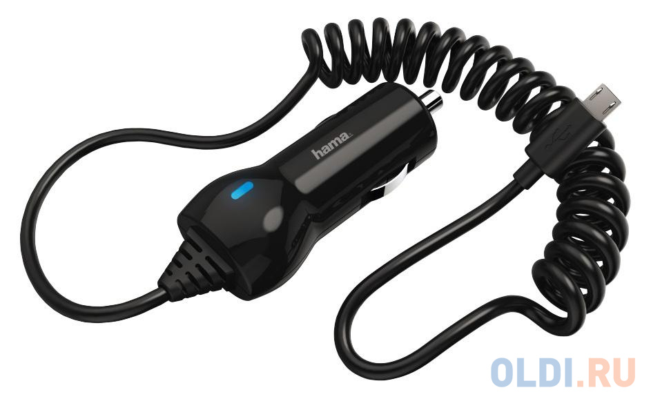 Автомобильное зарядное устройство HAMA H-183248 2.4А microUSB черный фото
