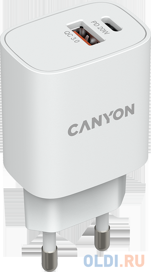 Зарядное устройство Canyon CNE-CHA20W04 3 А USB USB-C белый - фото 3