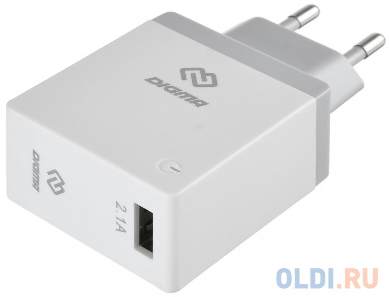 Сетевое зарядное устройство Digma DGWC-1U-2.1A-WG 2.1A белый фото