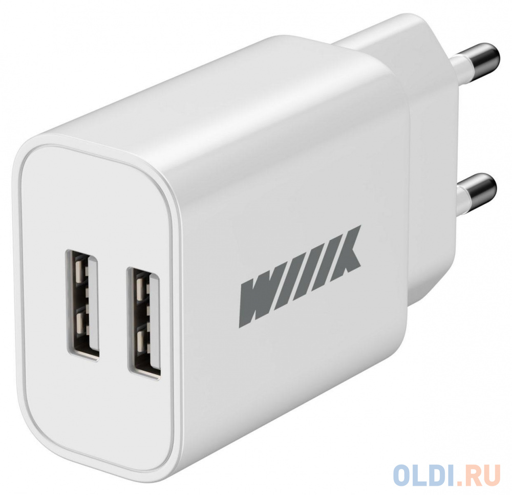 Сетевое зар./устр. Wiiix UNN-1-2-01 2.4A+2.4A белый сетевое зар устр buro buwb1 10w 2a usb c универсальное белый buwb10s010wh