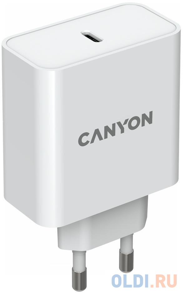 Зарядное устройство Canyon H-65 4.2А USB-C белый - фото 1