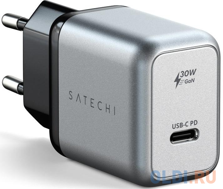 Сетевое зарядное устройство Satechi 30W USB-C GaN Wall Charger. Цвет: серый космос