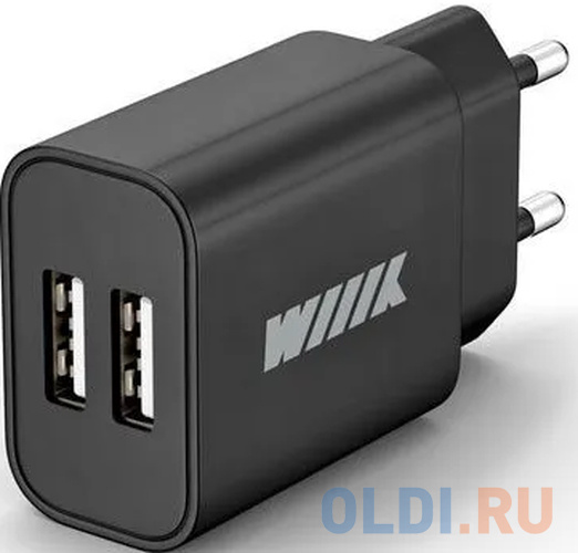 Сетевое зарядное устройство Wiiix UNN-1-2-03 2.4А 2 х USB черный сетевое зарядное устройство cablexpert mp3a pc 17 3 а