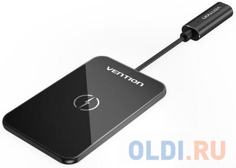 Vention Wireless Charger 15W Ultra-thin Mirrored Surface Type 0.05M Black vention magnetic wireless charger 15w ultra thin mirrored surface type 0 05m
