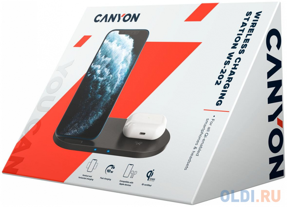 Зарядная док-станция Canyon CNS-WCS202B 3 А USB-C черный фото
