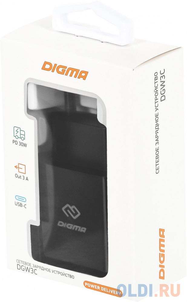 Сетевое зар./устр. Digma DGW3C 3A PD черный (DGW3C0F010BK) фото