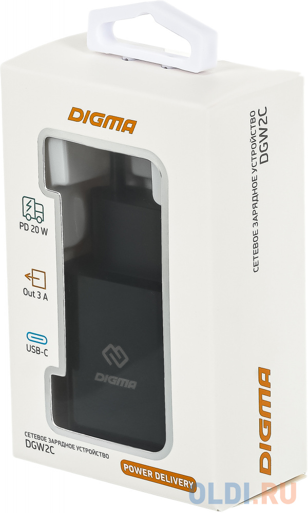 Сетевое зарядное устройство Digma DGW2C,  USB-C,  20Вт,  3A,  черный [dgw2c0f010bk] - фото 8