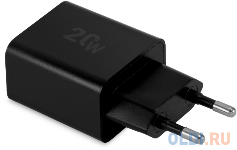 Сетевое зар./устр. Digma DGW2D 20W 3A+1A (PD+QC) USB-C/USB-A универсальное черный (DGW2D0F110BK) - фото 1