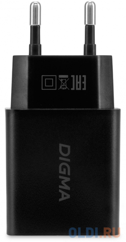 Сетевое зар./устр. Digma DGW2D 20W 3A+1A (PD+QC) USB-C/USB-A универсальное черный (DGW2D0F110BK) - фото 4