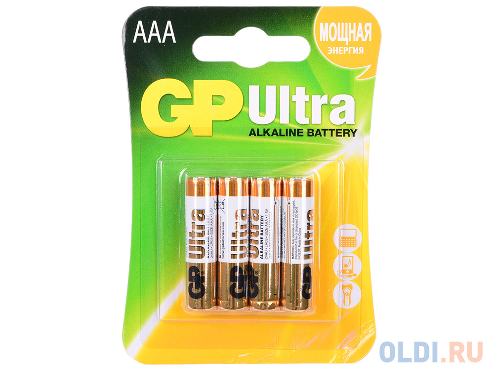  GP Ultra Alkaline AAA 4 шт 24AU-U4 —  по лучшей цене в .