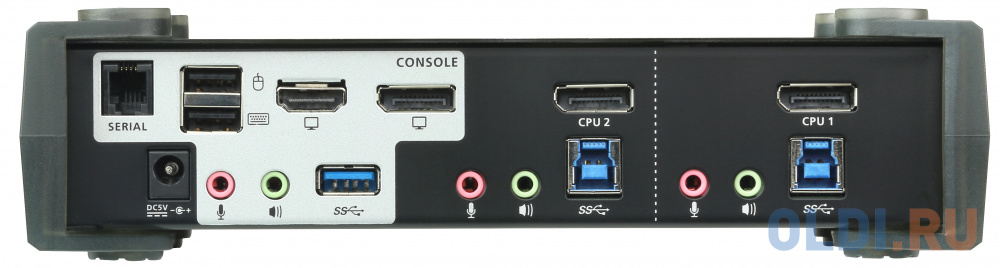 Переключатель KVM ATEN  CS1922M-AT-G KVM+Audio+USB 3.0,  1 user USB+DP =  2 cpu USB+DP, со шнурами DP 2x1.5м.+USB 2х1.8м., 3840x2160 60Hz UHD/4096x216, размер 21.00 x 8.80 x 5.55 cm - фото 3