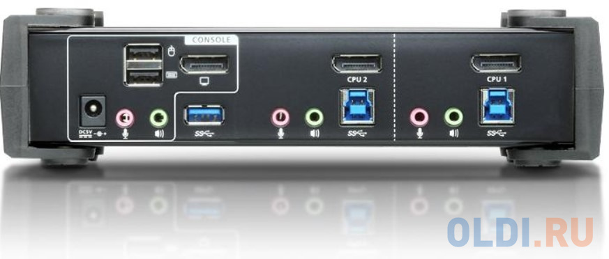 Переключатель KVM ATEN  CS1922-AT-G Переключатель, электрон., KVM+Audio+USB 3.0,  1 user USB+DP =>  2 cpu USB+DP, со шнурами DP 2x1.5м.+USB 2х1.8м - фото 3