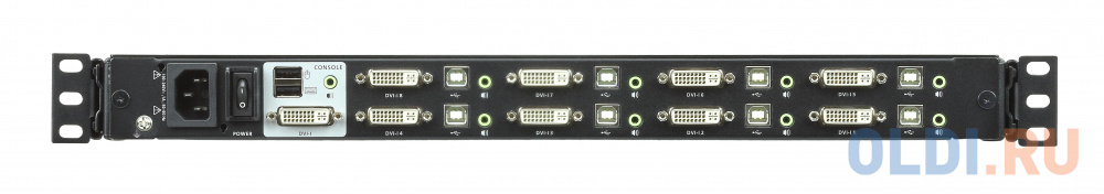 SINGLE RAIL DVI FULL HD LCD CONSOLE 17 INCH WITH 8 PORT KVM CL6708MW - фото 2