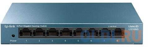 Коммутатор TP-LINK LS108G 8-портовый 10/100/1000 Мбит/с настольный коммутатор коммутатор tp link tl sg105 гигабитный настольный 5 портовый коммутатор