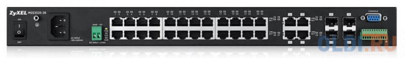 ZYXEL MGS3520-28 28-port Managed Metro Gigabit Switch with 4 of 28 RJ-45 connectors shared with SFP slots MGS3520-28-EU01V1F - фото 1