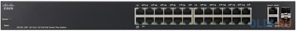 Коммутатор Cisco SF220-24P-K9-EU управляемый 24 порта 10/100Mbps - фото 1