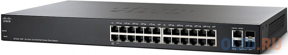 Коммутатор Cisco SF220-24P-K9-EU управляемый 24 порта 10/100Mbps - фото 2