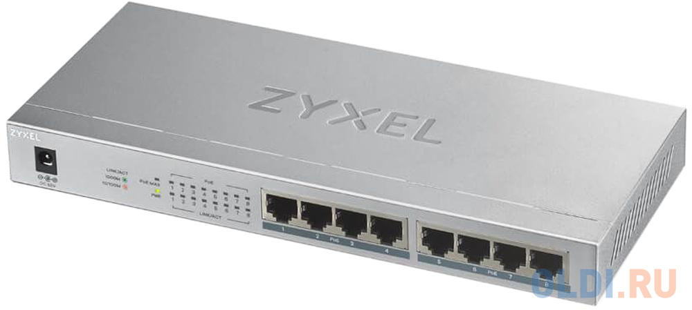 Коммутатор Zyxel GS1008HP-EU0101F 8G 8PoE+ 60W неуправляемый - фото 1