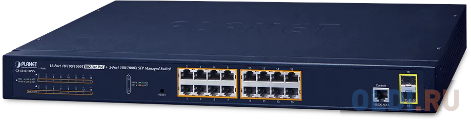 IPv6/IPv4, 16-Port Managed 802.3at POE+ Gigabit Ethernet Switch + 2-Port 100/1000X SFP (220W) planet wgs 4215 16p2s ip40 ipv6 ipv4 16 port 1000t 802 3at poe 2 port 100 1000x sfp wall mount managed ethernet switch 10 to 60 c dual power in