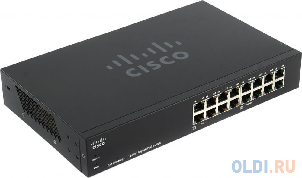 Коммутатор [SG110-16HP-EU] Cisco SB SG110-16HP 16-Port PoE Gigabit Switch - фото 1