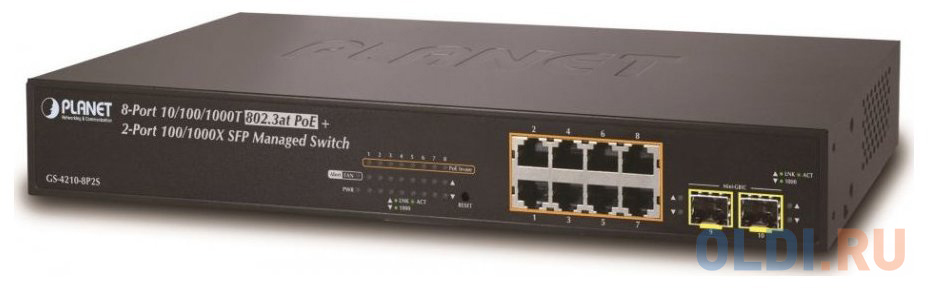 IPv4/IPv6, 8-Port Managed 802.3at POE+ Gigabit Ethernet Switch  + 2-Port 100/1000X SFP (120W)