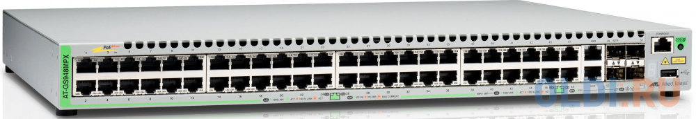 

Коммутатор Allied Telesis AT-GS948MPX-50 управляемый 48 портов 10/100/1000Mbps 2xSFP