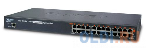 12-Port 802.3at Managed Gigabit Power over Ethernet Injector Hub (full power - 200W) POE-1200G - фото 1