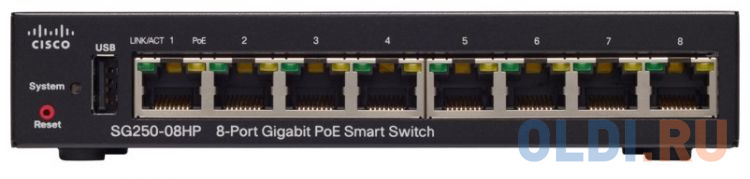 Коммутатор [SG250-08HP-K9-EU] Cisco SB SG250-08HP 8-Port Gigabit PoE Smart Switch - фото 1