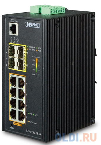 IP30 Industrial L2+/L4 8-Port 1000T 802.3at PoE+ 4-port 100/1000X SFP Full Managed Switch (-40 to 75 C, dual redundant power input on 48~56VDC termina planet wgs 4215 8hp2s ip30 ipv6 ipv4 4 port 10 100 1000t 802 3bt 95w poe 4 port 10 100 1000t 802 3at poe 2 port 100 1000x sfp wall mount managed