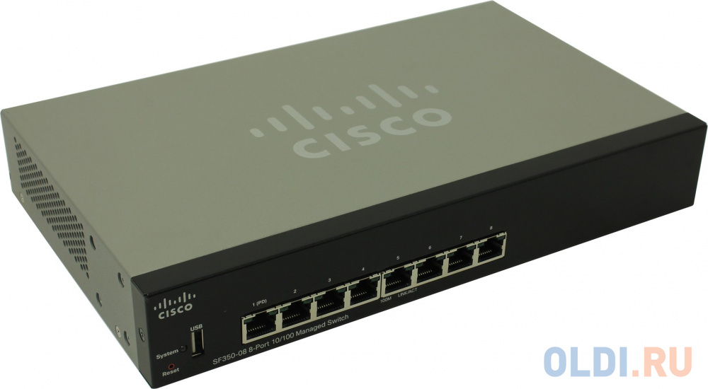 Коммутатор [SF350-08-K9-EU] Cisco SB SF350-08 8-port 10/100 Managed Switch - фото 1