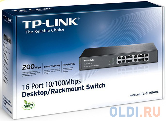Коммутатор TP-LINK TL-SF1016DS 16-портовый 10/100 Мбит/с настольный/монтируемый в стойку коммутатор - фото 4