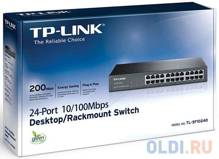 Коммутатор TP-LINK TL-SF1024D 24-портовый 10/100 Мбит/с настольный/монтируемый в стойку коммутатор фото