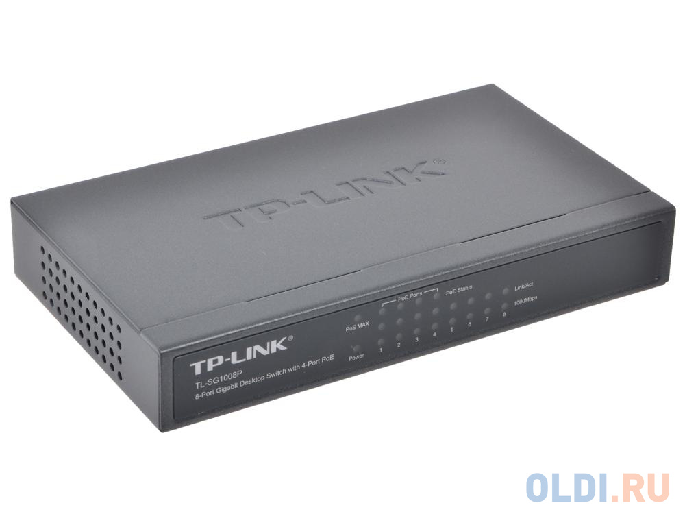 Коммутатор TP-LINK TL-SG1008P 8-портовый гигабитный настольный коммутатор с 4 портами РоЕ