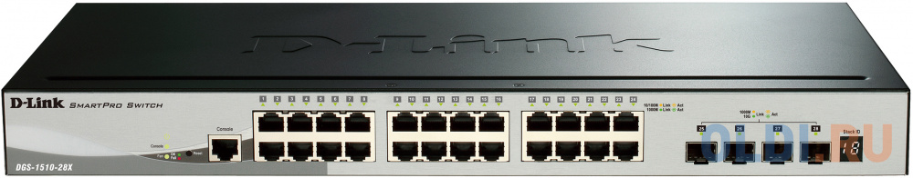 Коммутатор D-LINK DGS-1510-28X/A1A Управляемый стекируемый коммутатор SmartPro с 24 портами 10/100/1000Base-T и 4 портами 10GBase-X SFP+ DGS-1510-28X/A1A - фото 2