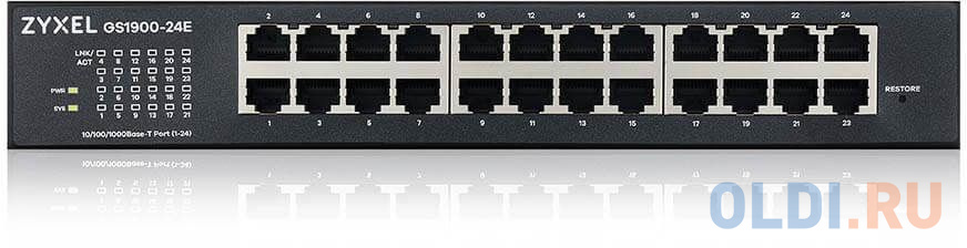 Коммутатор ZyXEL GS1900-24 Интеллектуальный коммутатор Gigabit Ethernet с 24 разъемами RJ-45 и 2 SFP-слотами