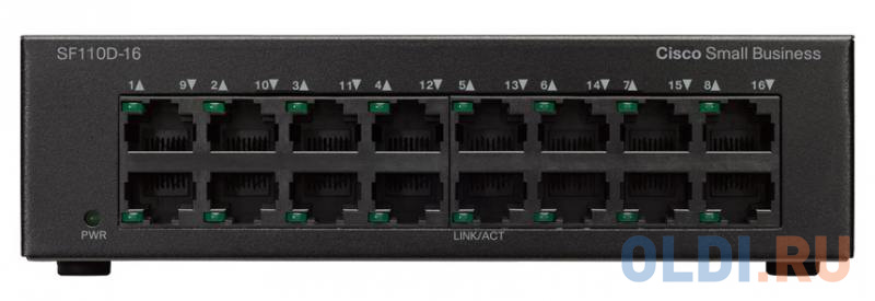 Коммутатор Cisco SF110D-16-EU 16 портов 10/100Mbps - фото 1