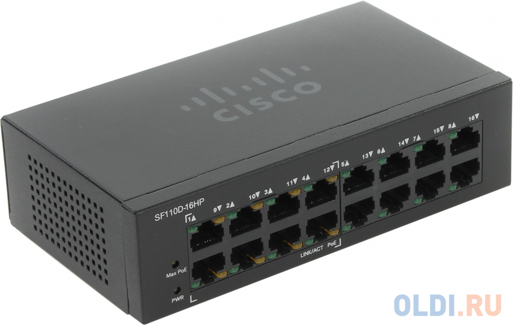 Коммутатор Cisco SF110D-16HP-EU неуправляемый 16 портов 10/100Mbps - фото 1