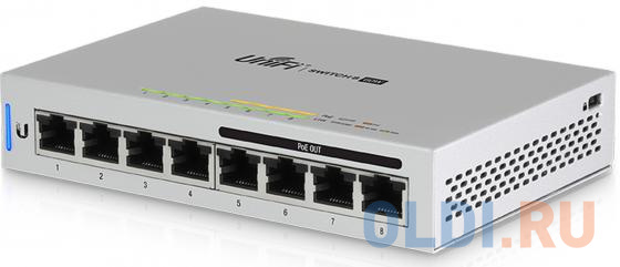 Коммутатор Ubiquiti UniFi Switch 8 60W управляемый UniFi 8 портов 10/100/1000Mbps PoE(60W) US-8-60W- US-8-60W-EU - фото 1