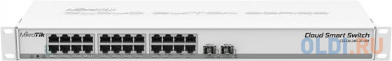 Коммутатор MikroTik CSS326-24G-2S+RM Cloud Smart Switch 326-24G-2S+RM with 24 x Gigabit Ethernet ports, 2x SFP+ cages, SwOS, 1U rackmount case, PSU trb140 trb14000300 industrial rugged lte gateway 4g lte cat4 3g 1x gigabit rj 45