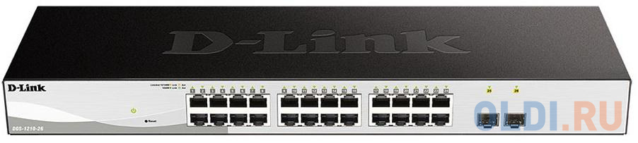Коммутатор D-Link DGS-1210-26/F1A Настраиваемый коммутатор WebSmart с 24 портами 10/100/1000Base-T и 2 портами 1000Base-X SFP DGS-1210-26/F1A - фото 1