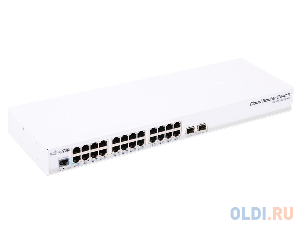 Коммутатор MikroTik CRS326-24G-2S+RM Cloud Router Switch 326-24G-2S+RM with 800 MHz CPU, 512MB RAM, 24xGigabit LAN, 2xSFP+ cages, RouterOS L5 or Switc CRS326-24G-2S+RM - фото 2