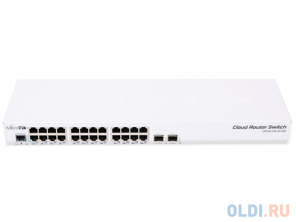 Коммутатор MikroTik CRS326-24G-2S+RM Cloud Router Switch 326-24G-2S+RM with 800 MHz CPU, 512MB RAM, 24xGigabit LAN, 2xSFP+ cages, RouterOS L5 or Switc CRS326-24G-2S+RM - фото 3